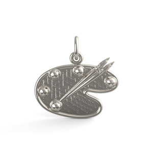 Artist Palette W  Stones Charm