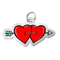Double Heart and Arrow Charm