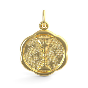 Communion Chalice Scalloped Disc Charm