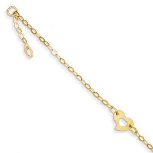 14k Heart Anklet