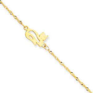 14k Cat Anklet  9 