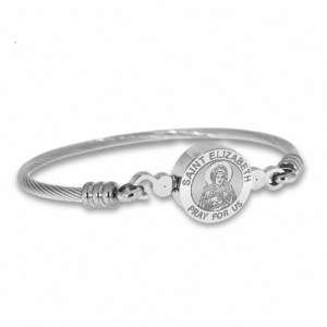 Stainless Steel Saint Elizabeth  of the Visitation   Mary s Cousin  Bangle Bracelet