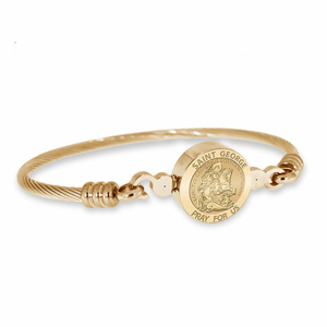 Stainless Steel Saint George Bangle Bracelet