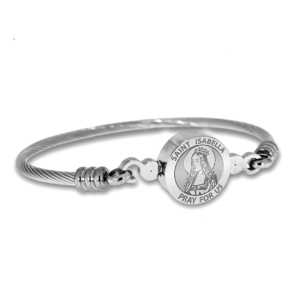 Stainless Steel Saint Isabella Bangle Bracelet