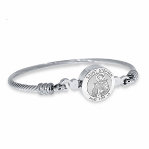 Stainless Steel Saint Stephen Bangle Bracelet