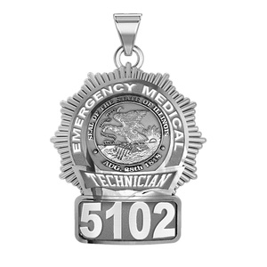 Personalized Emergency Medical Technician   EMT Badge w  Your Number   State or City