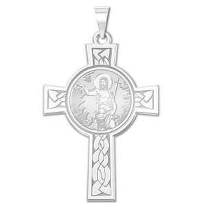Saint John the Baptist Cross Religious Medal   EXCLUSIVE 