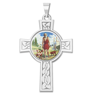 Saint Lazarus Color Cross Religious Medal   EXCLUSIVE 
