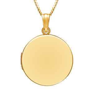 Build Your Own 14K Gold 2 Picture Round Locket