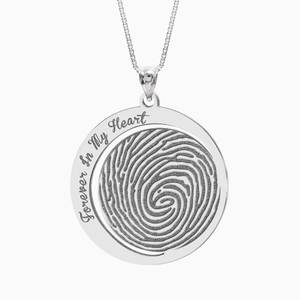 Custom Fingerprint Round Charm or Pendant