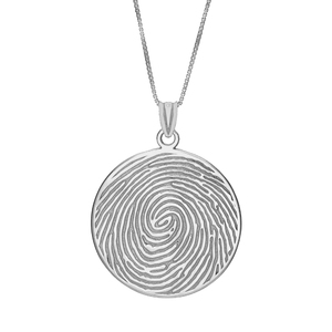 Custom Fingerprint Round Charm or Pendant