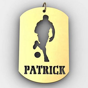 Personalized Basketball Sports Dog Tag Cut Out Necklace