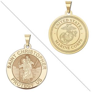 Saint Christopher Doubledside MARINES Religious Medal  EXCLUSIVE 