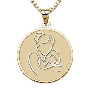 Mother and Daughter   Round Pendant