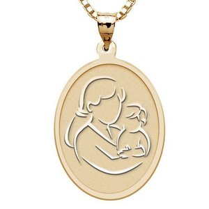 Mother and Son   Oval Pendant
