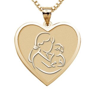 Mother and Son   Heart Pendant