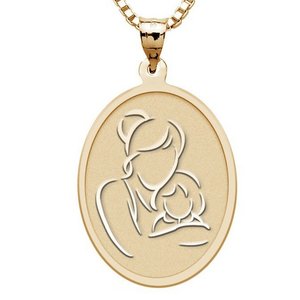 Mother and Daughter   Oval Pendant