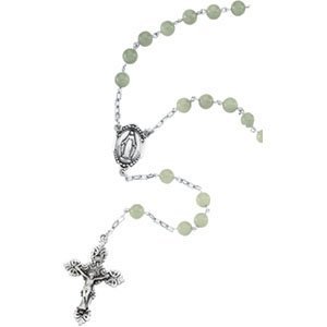 MINTY GREEN JADE ROSARY