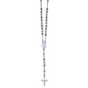 Polished Rosary Necklace  with Miraculous Medal