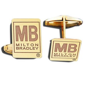 Rectangle Cufflinks Logo Jewelry
