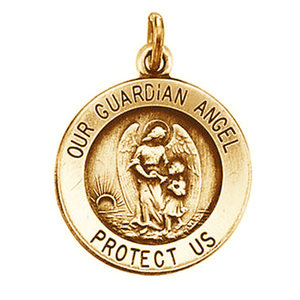 Round Guardian Angel Medal