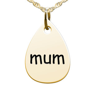 Mum Teardrop Shaped Charm
