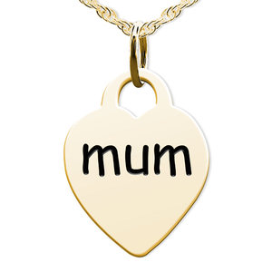 Mum Heart Shaped Charm