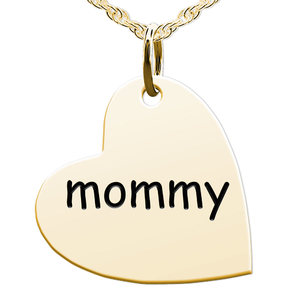 Mommy Sideways Heart Shaped Charm