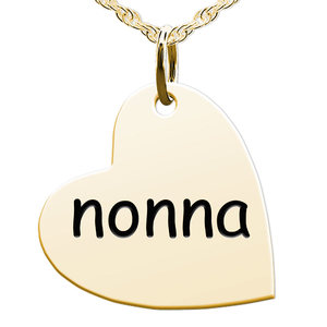 Nonna  Sideways Heart Shaped Charm