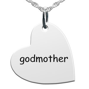 Godmother  Sideways Heart Shaped Charm