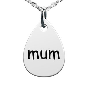 Mum Teardrop Shaped Charm