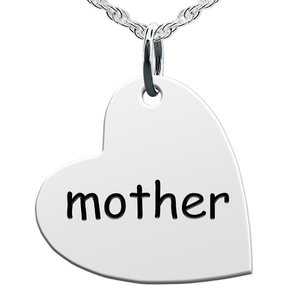 Mother Sideways Heart Shaped Charm