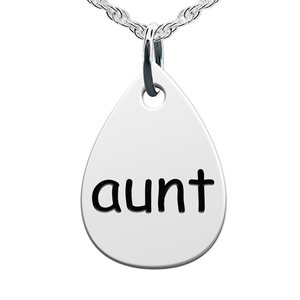 Aunt  Teardrop Shaped Charm