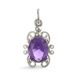 Filigree February Stone Charm 4764 002 