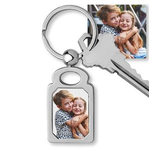 Engravable Rectangle Photo Laser Keychain