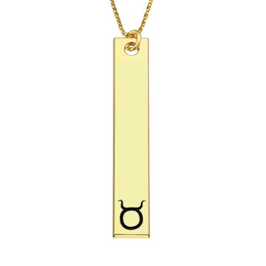 Taurus Symbol Vertical Tag Pendant